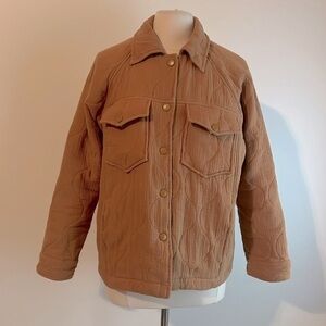 Lilymaes mustard yellow cotton quilted bomber jacket size medium